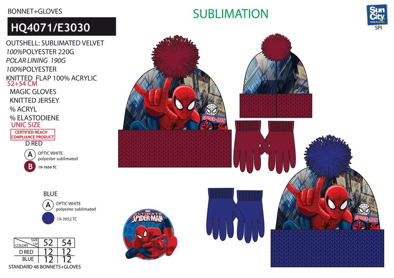 Czapka i rękawiczki Spiderman. Pakiet 48