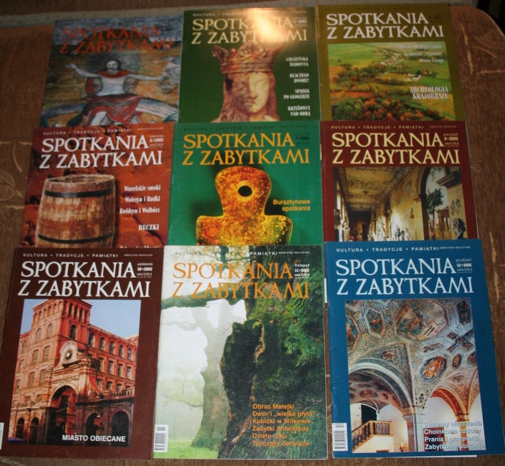 SPOTKANIA Z ZABYTKAMI 2002, 9 szt.