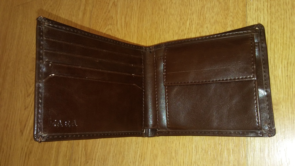 Klasyczny, oryginalny, skórzany portfel męski ZARA