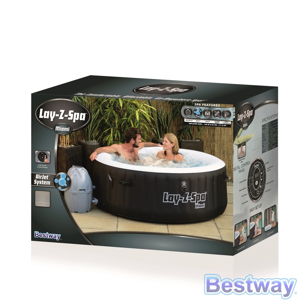 BASEN JACUZZI DOMOWE SPA LAYZ MIAMI BESTWAY 54123 6708743991