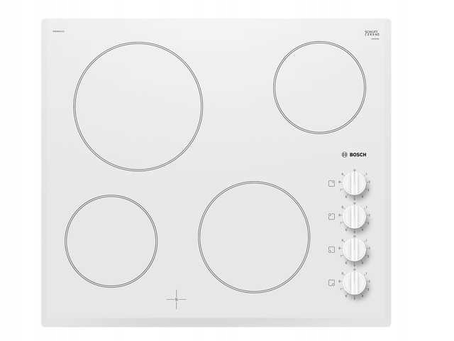 Biała Płyta ceramiczna BOSCH PKE652CA1E 60 cm
