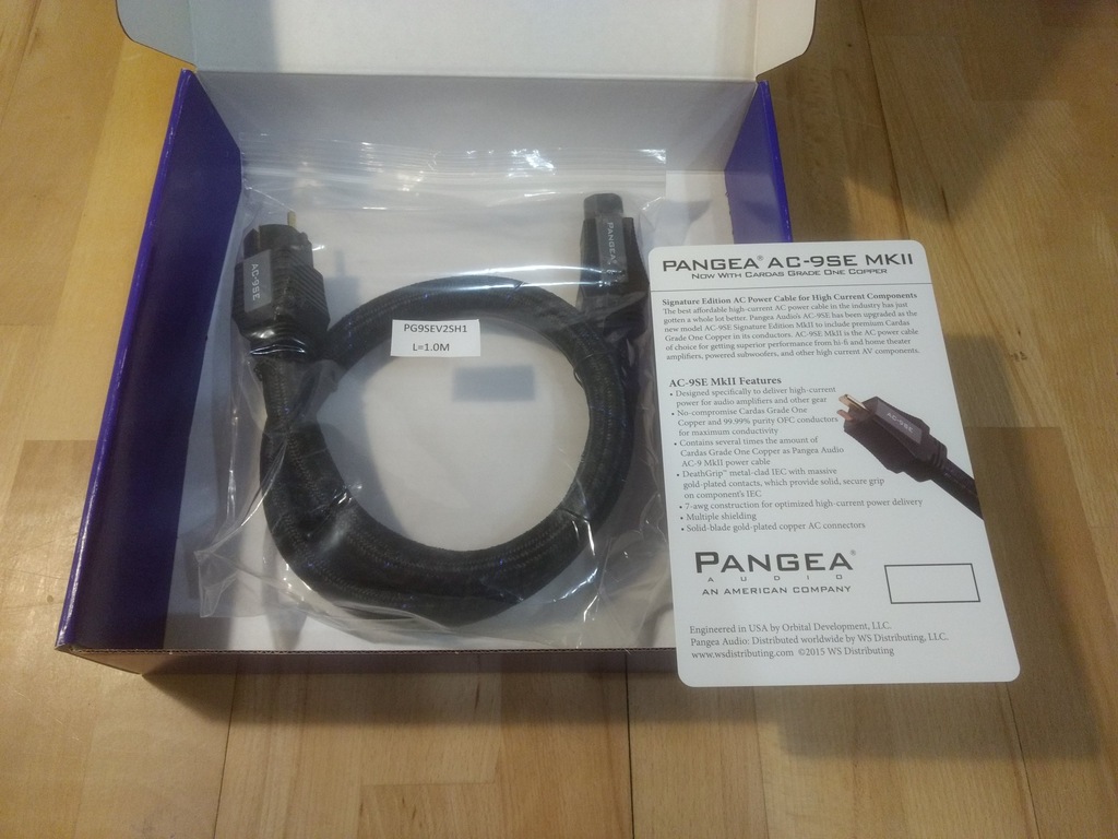 Pangea AC-9 SE MKII kabel zasilający 1m