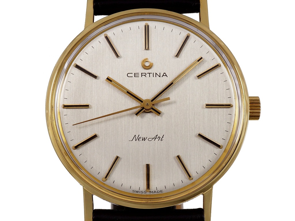 CERTINA New Art złoty zegarek 18K piękny 75r + BOX