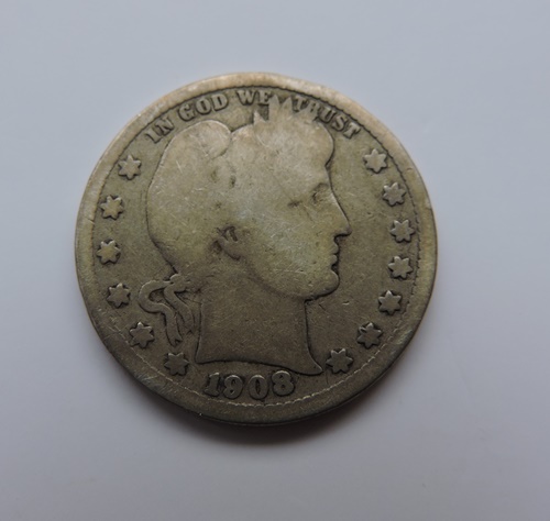 USA quarter dollar 1908d