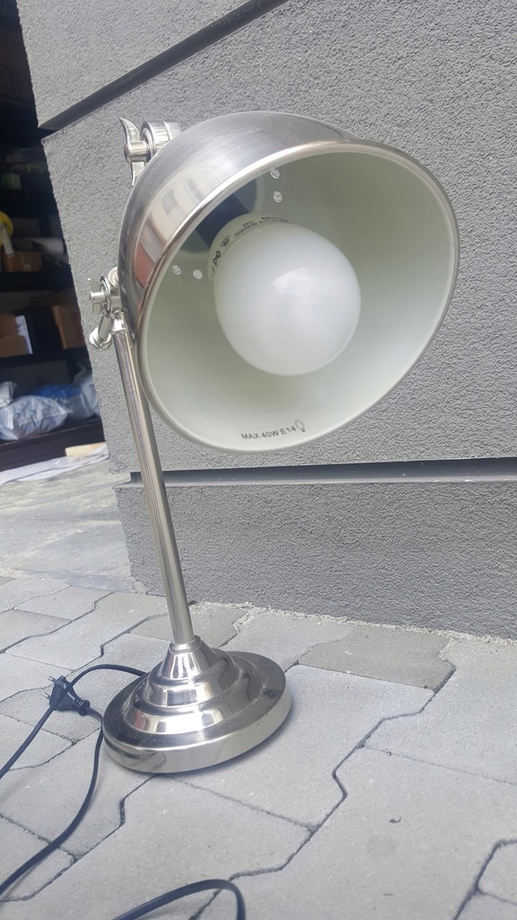 IKEA BAROMETER srebrna metal lampa biurkowa 7494738476 oficjalne