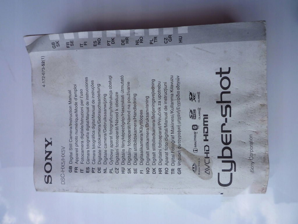 Sony HX5 HX5v Instrukcja Obsługi PL 24H!