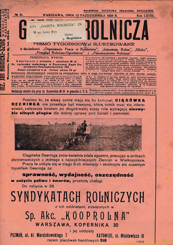 G.R. 1928 Młodzieszyn Pętkowo Białystok Przasnysz
