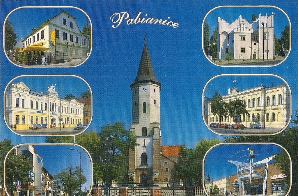 pocztówka PABIANICE Kościół Zamek Muzeum DDK