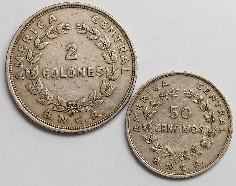1948 Kostaryka 50 centimos 2 colones 2 szt