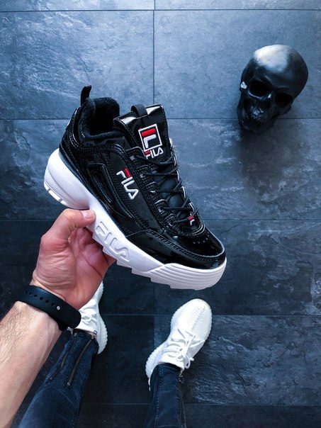 fila disruptor low wmn all black