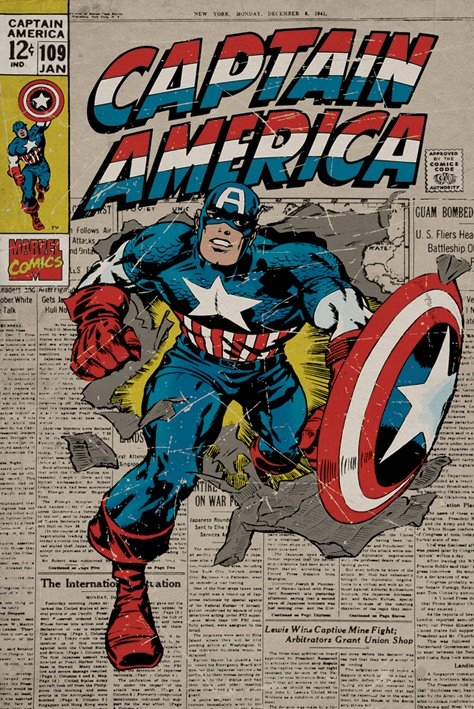 Marvel Kapitan Ameryka Komiks - plakat 61x91,5 cm