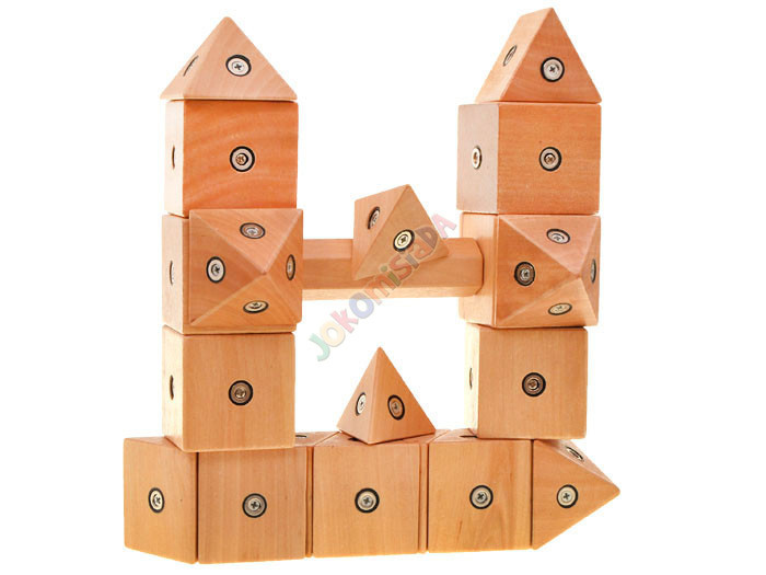 Klocki Na Magnesy Dla Dzieci Drewniane Klocki Magnastix 108 magnesów HIT dzieci - 7198052592
