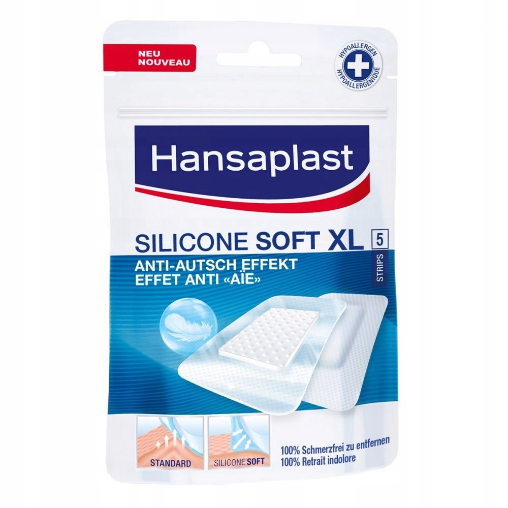 HANSAPLAST ULTRA SENSITIVE PLASTRY SILIKONOWE 5szt