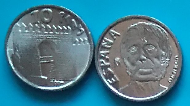 Hiszpania 10 peset, 1997r., KM 982 Seneca mennicza