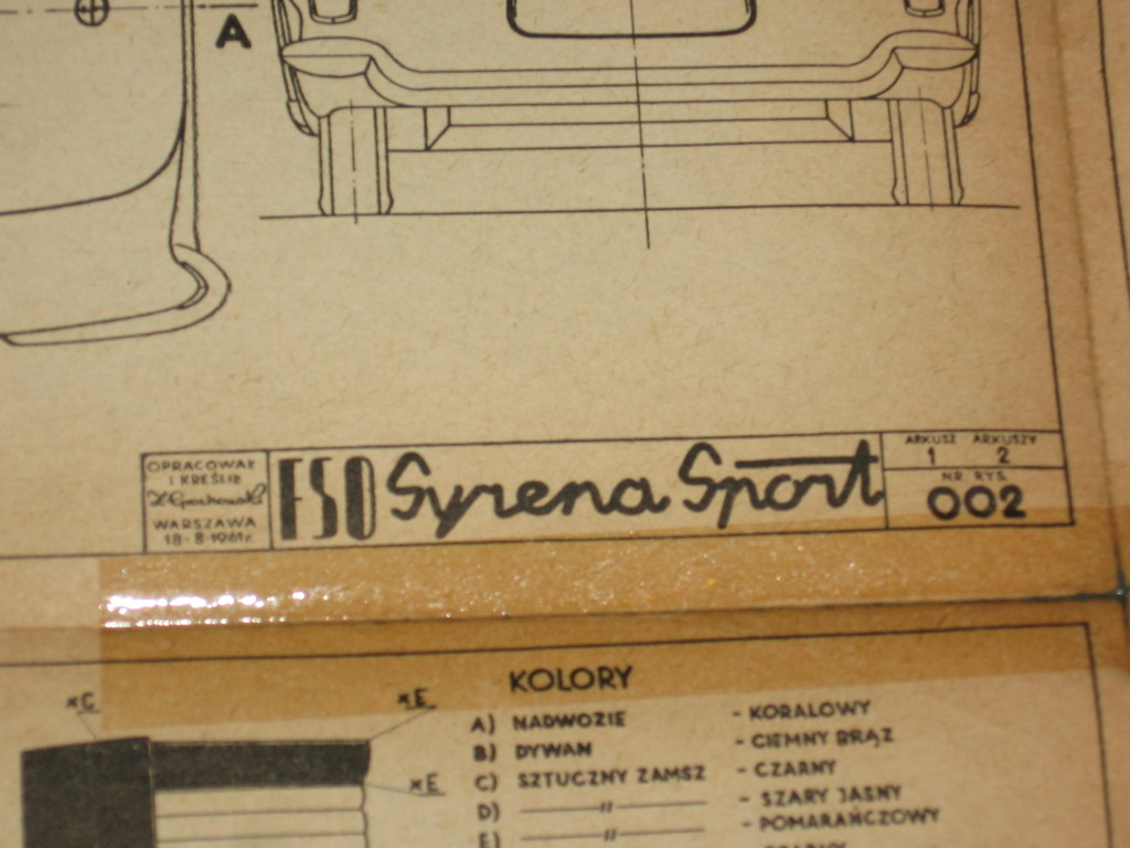 PLANY MODELARSKIE - SAMOCHÓD FSO SYRENA-SPORT 1961