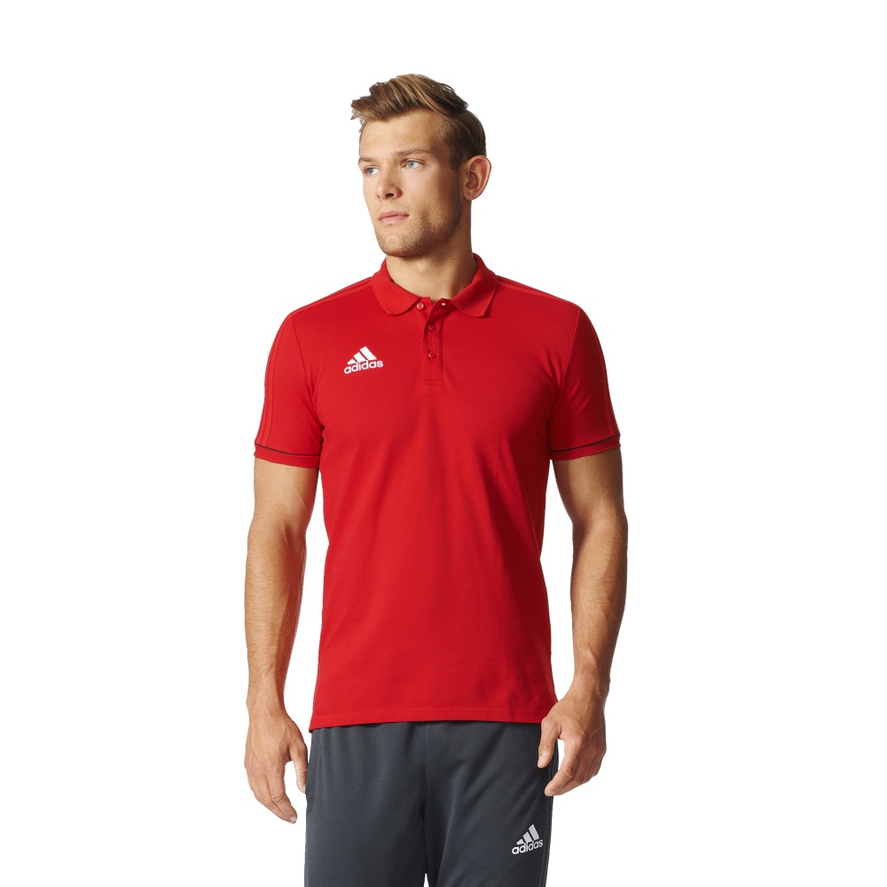 Koszulka Polo adidas Trio Cotton BQ2680 M czerwony