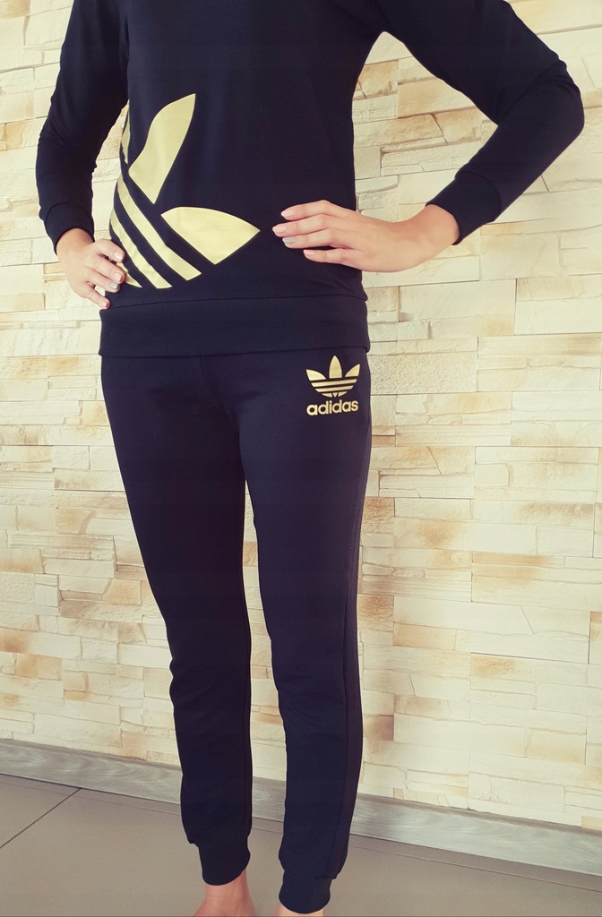 NOWY dres damski Adidas rozmiar L czarno-złoty
