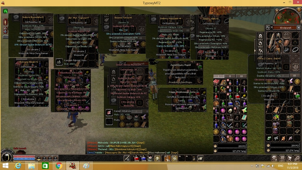 TypowyMT2 Wojownik 31lvl BODY EQ IS RIB+9