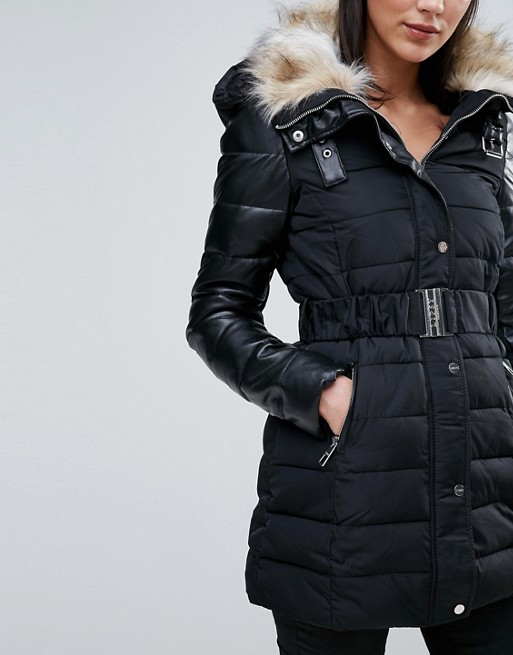 BD443 LIPSY LONDON KURTKA DAMSKA CZARNA PARKA 38 M