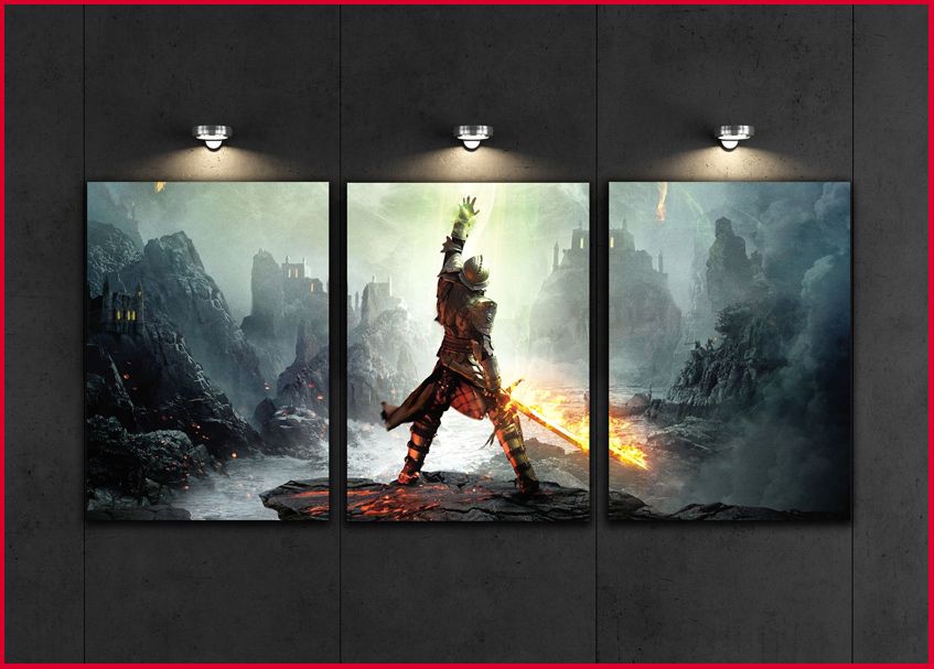 3x OBRAZ TRYPTYK DRAGON AGE INKWIZYCJA GRA STEAM
