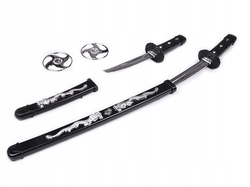 ZESTAW BROŃ NINJA MIECZ SHURIKEN 4el