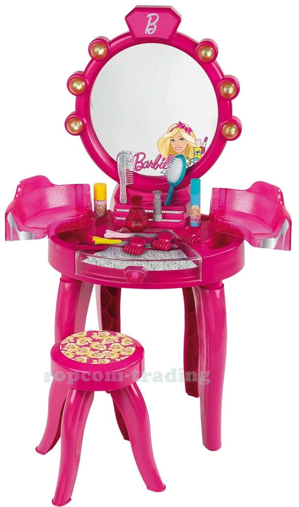 Barbie Toaletka Taboret Lustro Akc. Fryzjer Mattel