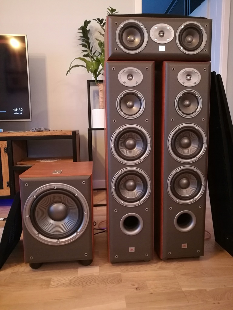 Kolumny JBL E80 Northridge - wiśnia - stan idealny
