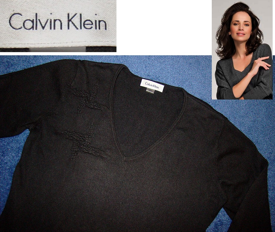 CALVIN KLEIN świetny sweter asymetryczny XL