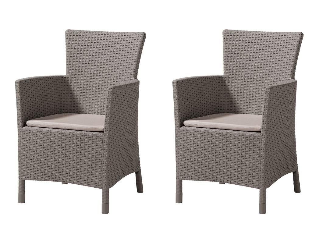 2x Fotele ogrodowe Iowa Rattan Curver cappucino