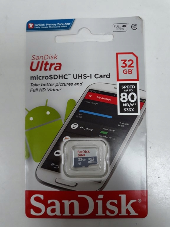 KARTA SANDISK ULTRA 32 GB 80 MB/S MICRO SD HC1