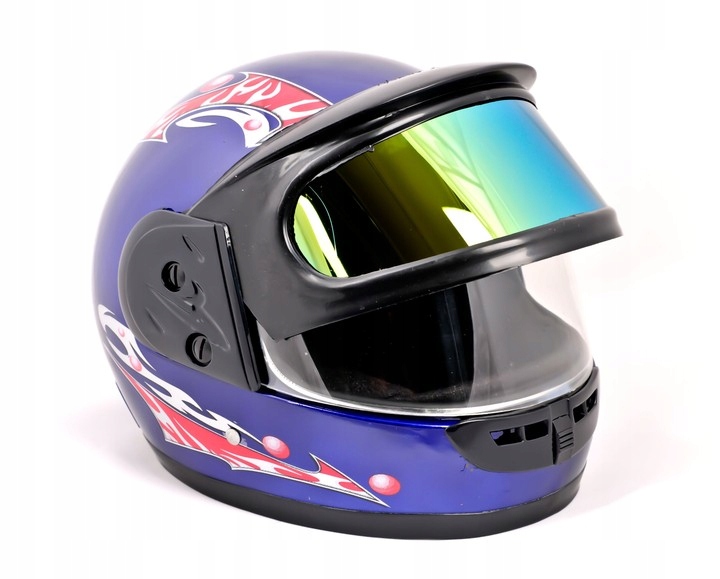 KASK MOTOCYKLOWY PODWÓJNA SZYBA KASKI MOTOR SKUTER 7258516344