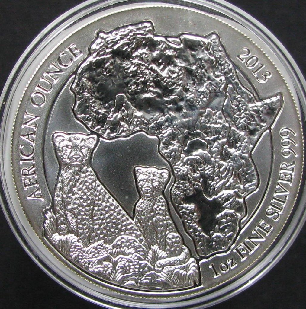 RWANDA 2013 GEPARD - uncja srebra