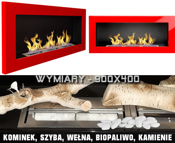 Zestaw BIOKOMINEK 900x400 CZERWONY - Gratis Wełna