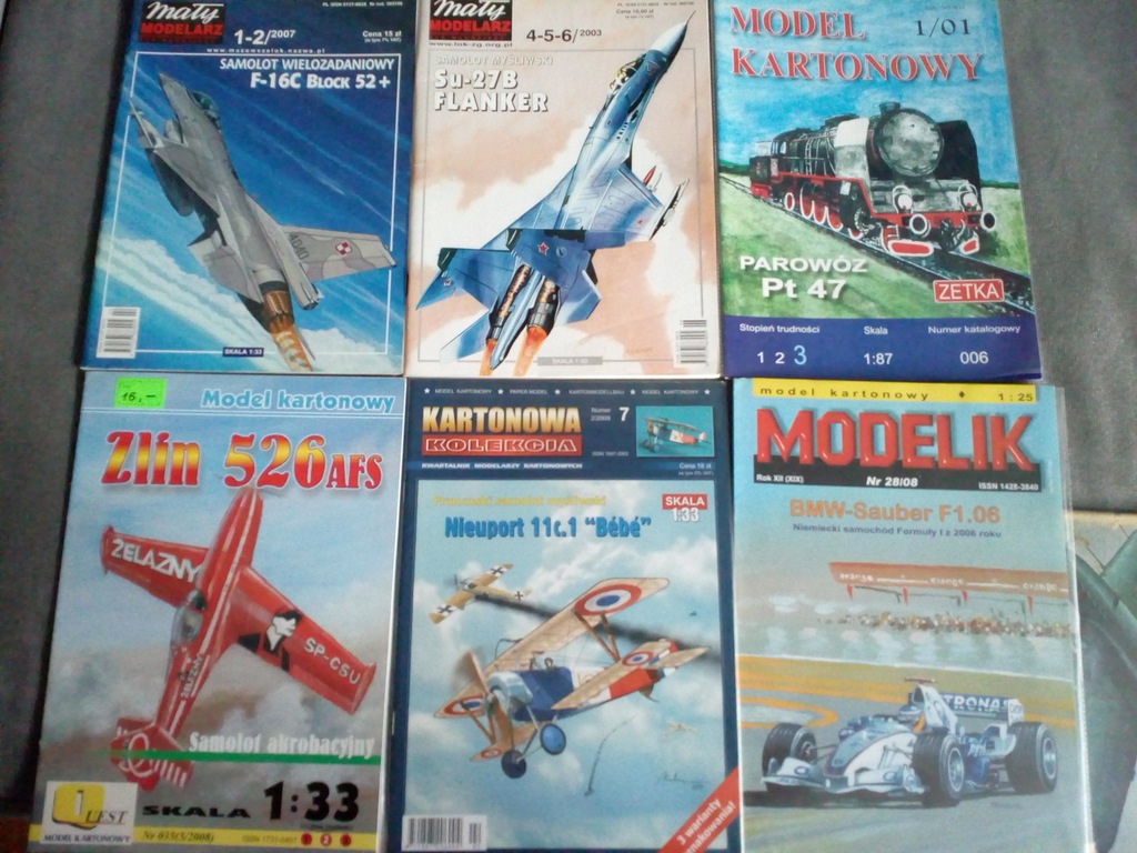 Su-27b, F-16c, Zlin 526AFS, BMW F1, Nieuport 11c.1