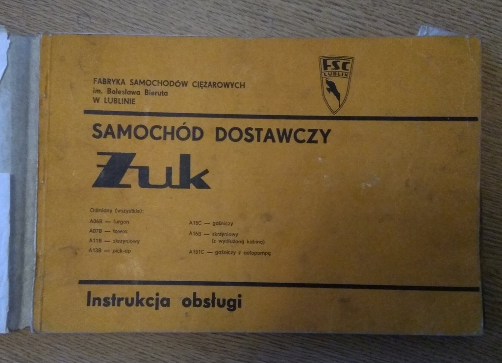 Instrukcja obsługi Żuk rok 1982