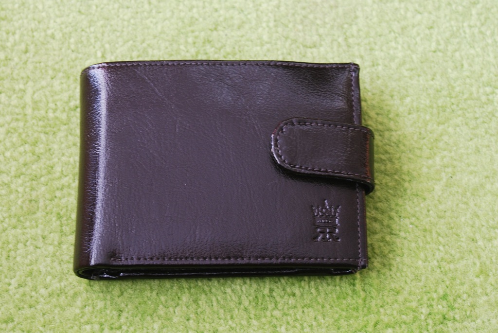 Męski skórzany portfel Reserved, ciemny brąz