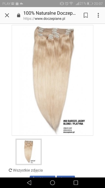 Włosy naturalne doczepiane. pl B. jasny blond 55cm