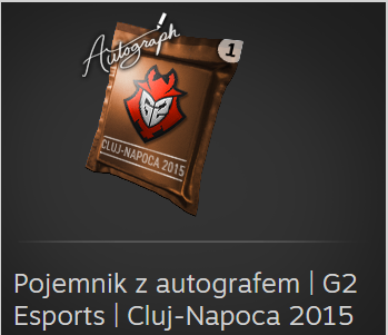 Pojemnik z Autografem G2 Esports CS GO Maikelele