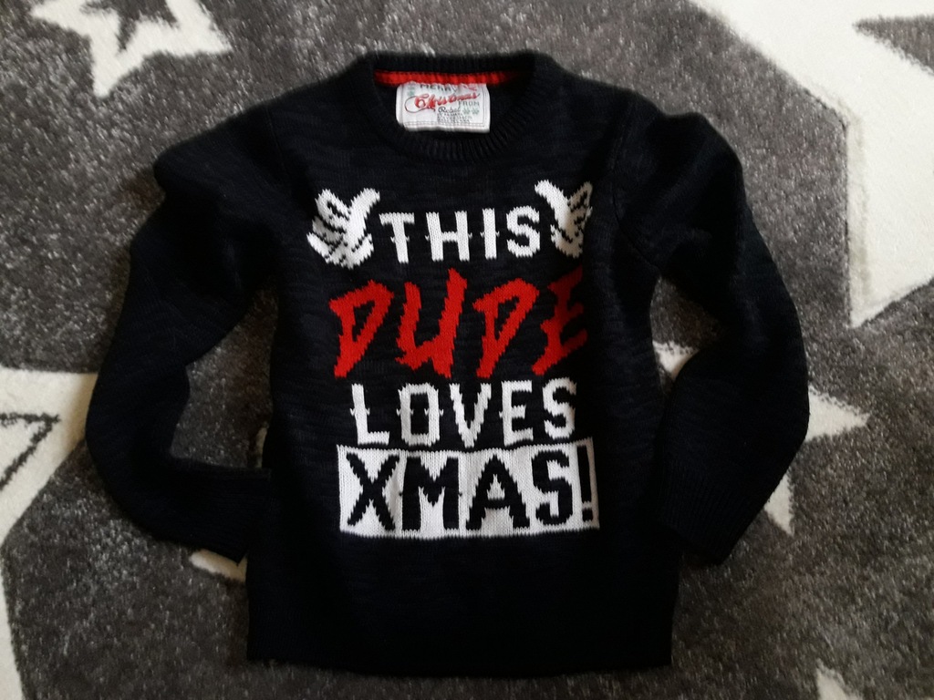 Sweter świąteczny dla chłopca 7lat 128cm #DUDExMas