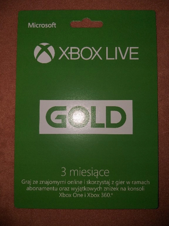 XBOX LIVE GOLD 3 MIESIĄCE
