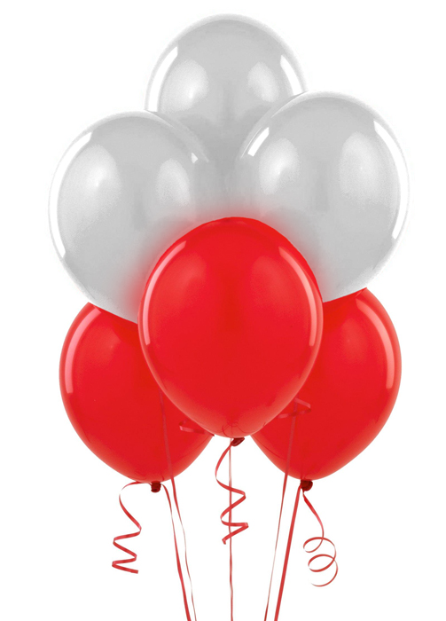 Balony Polska biało czerwone, flaga Polski 12 szt.