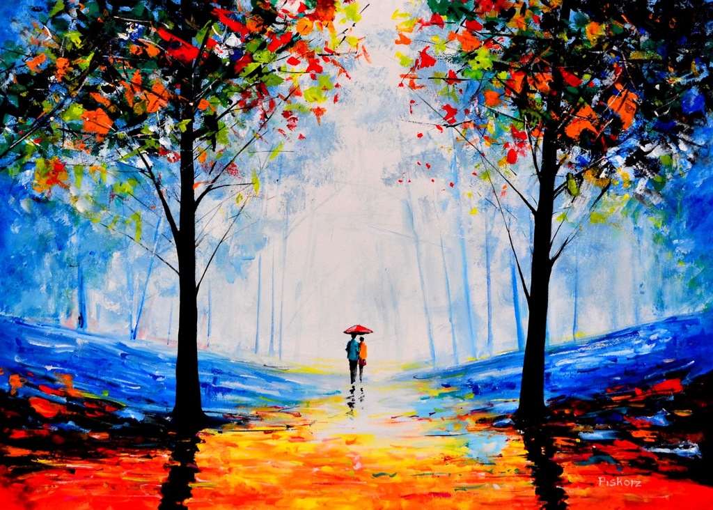 WCZESNA JESIEŃ - 70 X 50 CM ABSTRAKCJA
