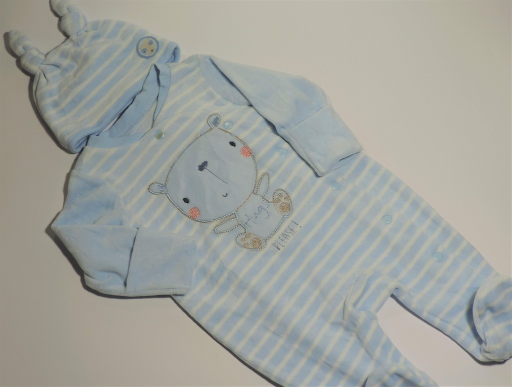 OUTLETMAMA mothercare komplet welurowy pajac + 62