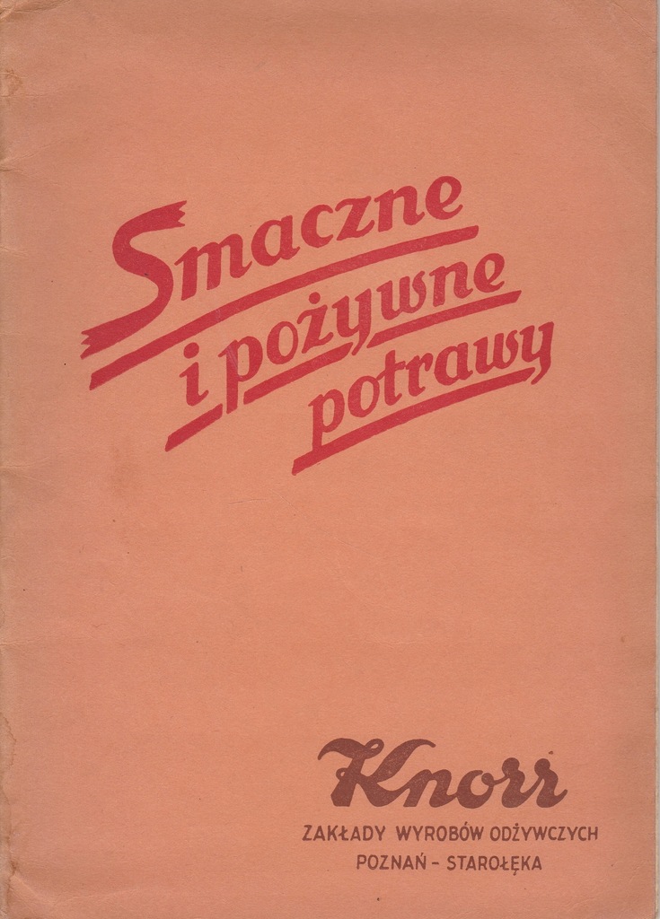 Knorr, przepisy kulinarne, międzywojnie