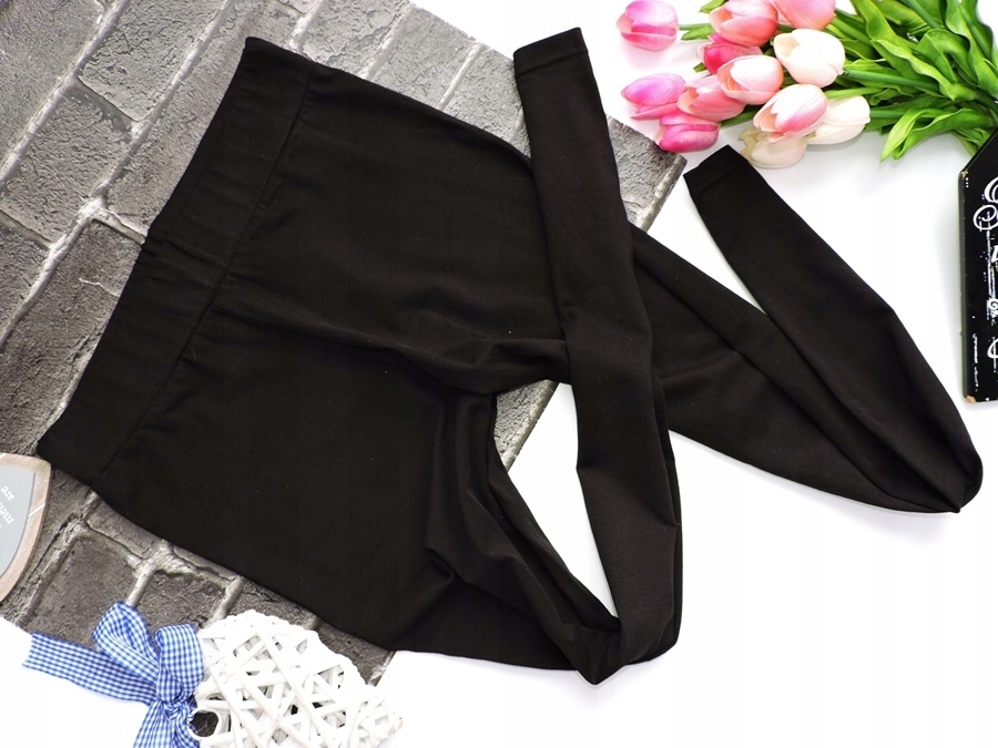 NEW YORKER - CZARNE LEGGINSY TREGGINSY PAS GUMA 36
