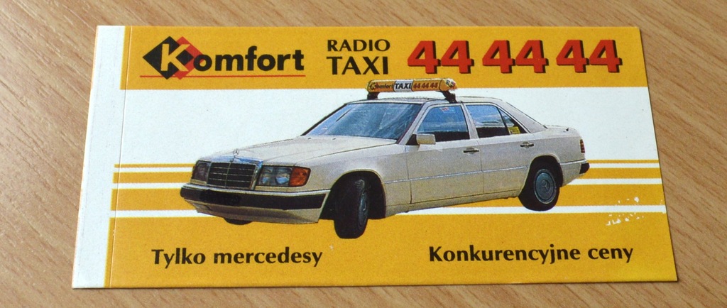 Naklejka-Komfort Taxi--i karty stałego klienta