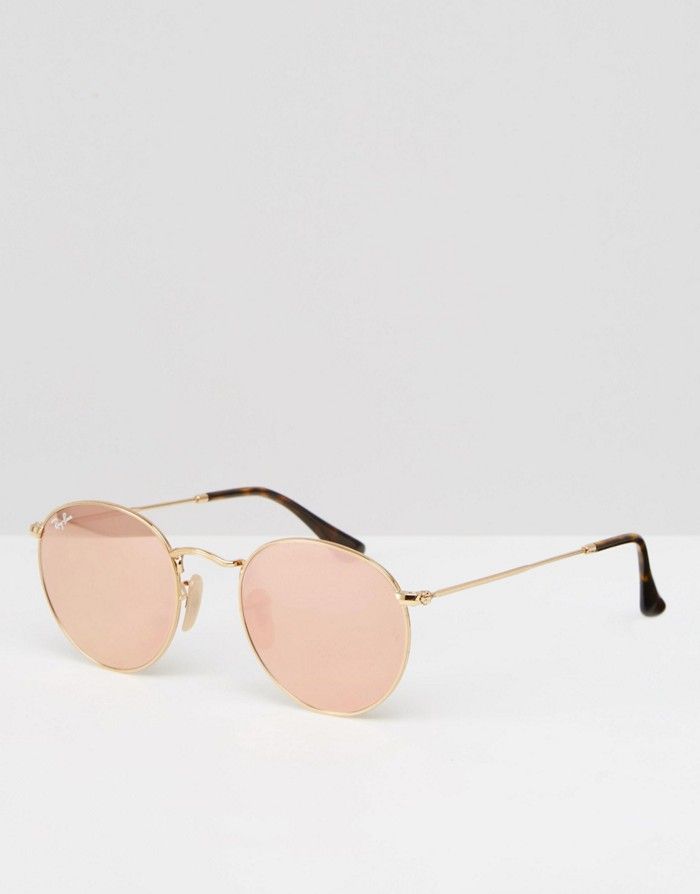 RAY BAN Różowe okulary w złotych oprawkach - 7598455083 - oficjalne ...