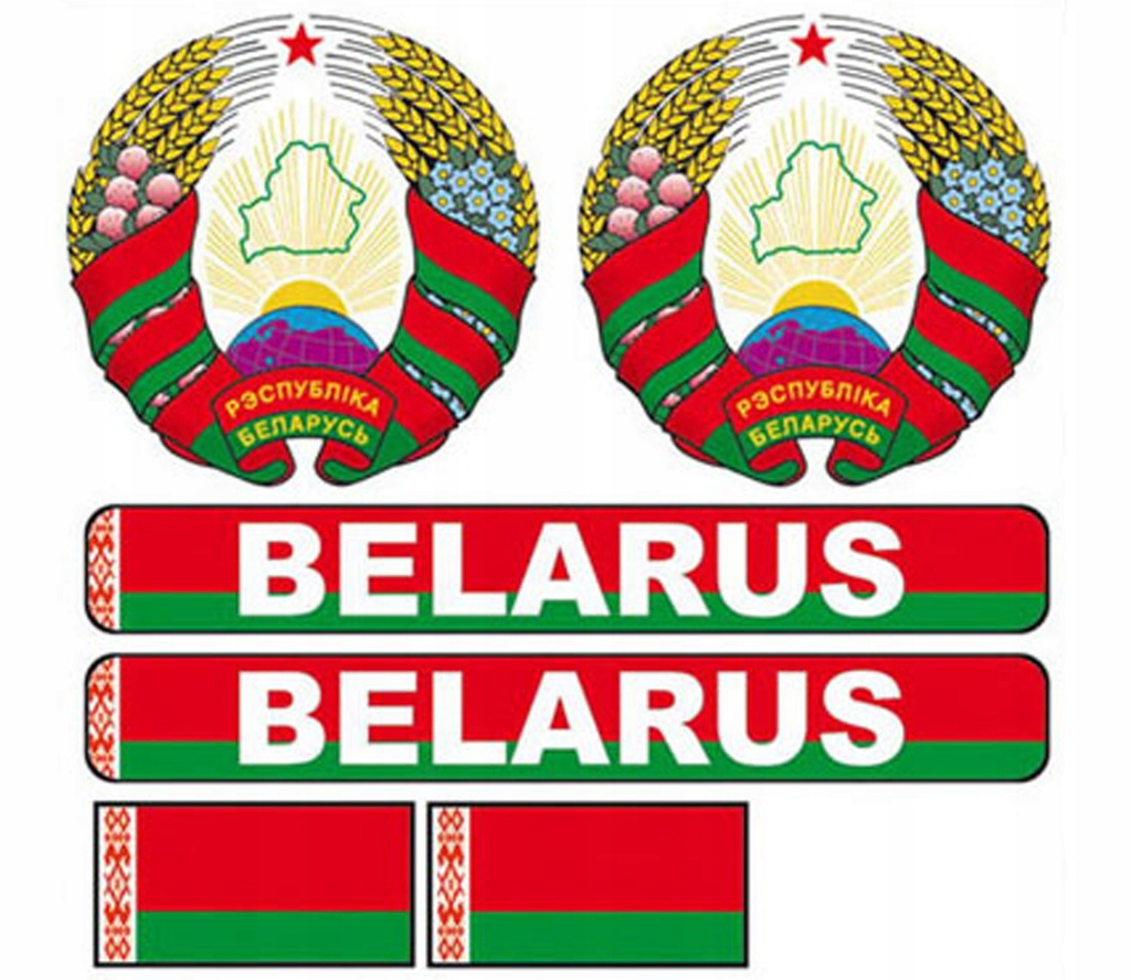 NAKLEJKA NAKLEJKI GODŁO FLAGA BIAŁORUŚ BELARUS