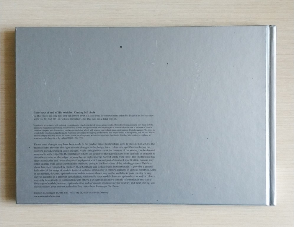 Mercedes s klasa w221 książka broszura prospekt