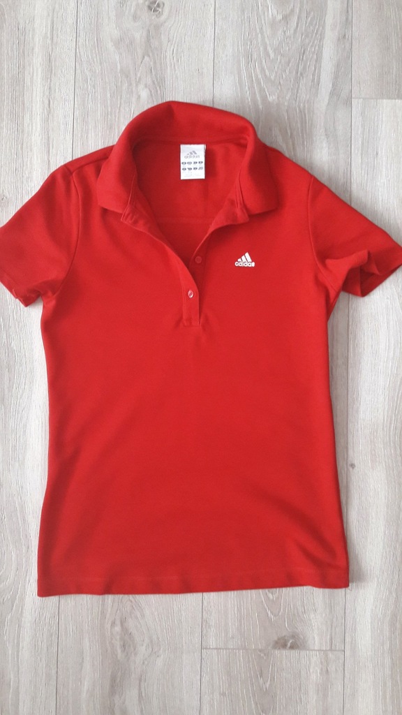 Czerwona koszulka polo ADIDAS - 34/XS